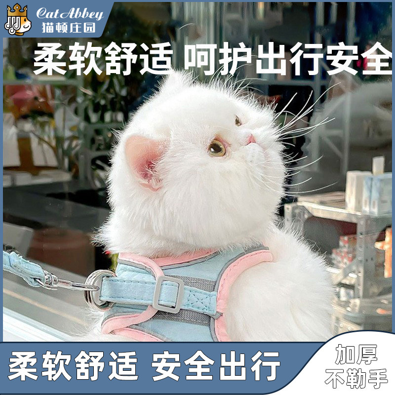 猫咪牵引绳抱婴袋遛猫防挣脱外出专用神器背心式反光胸背宠物猫链,宠物/宠物食品及用品,猫牵引绳,淘宝优惠券,粉丝福利购,淘宝优惠卷