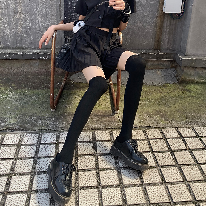 拼接裤袜假大腿连体丝袜春秋薄款假高筒光腿神器假小腿jk肉色过膝