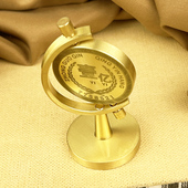 小目标黄铜摆件一个亿时来运转纯铜旋转我需要一个亿桌面转转摆件