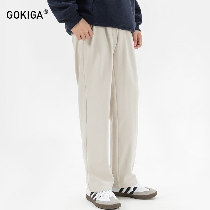 GOKIGA宫崎迦春季直筒阔腿西装休闲裤男简约高级感垂坠感西裤3026