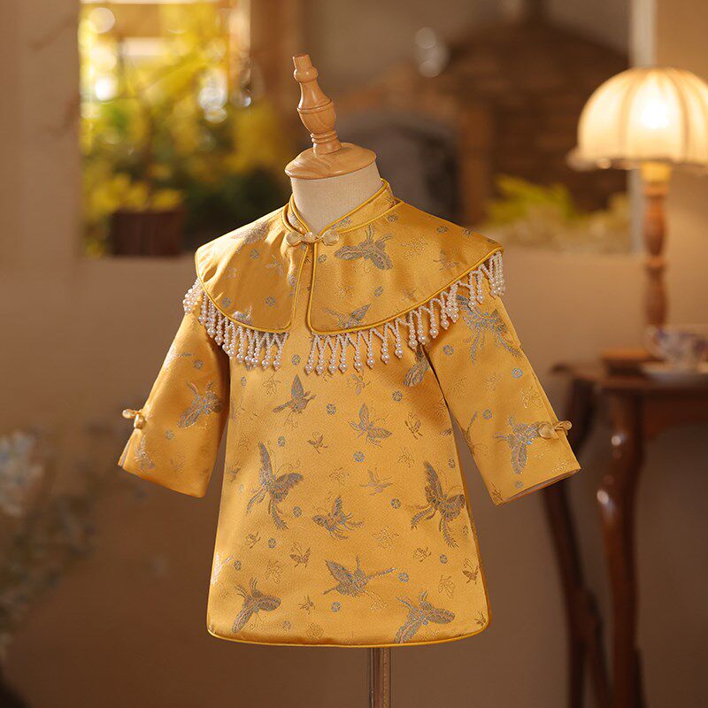 中式周岁礼服女宝宝春季2025新款婴儿生日抓周宴女童国风唐装春季