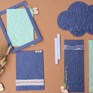 幼儿园儿童手工背景石纹肌理褶皱纸创意花艺包装纸环创束压纹浮雕