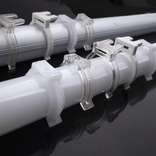 T8灯管夹子卡扣日光灯支架卡托U型固定新料不生锈LED灯卡塑料灯夹