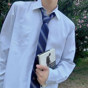 【潘特维拉】京梨馆衬衫 DK制服男学生学院风长袖条纹短袖衬衣原