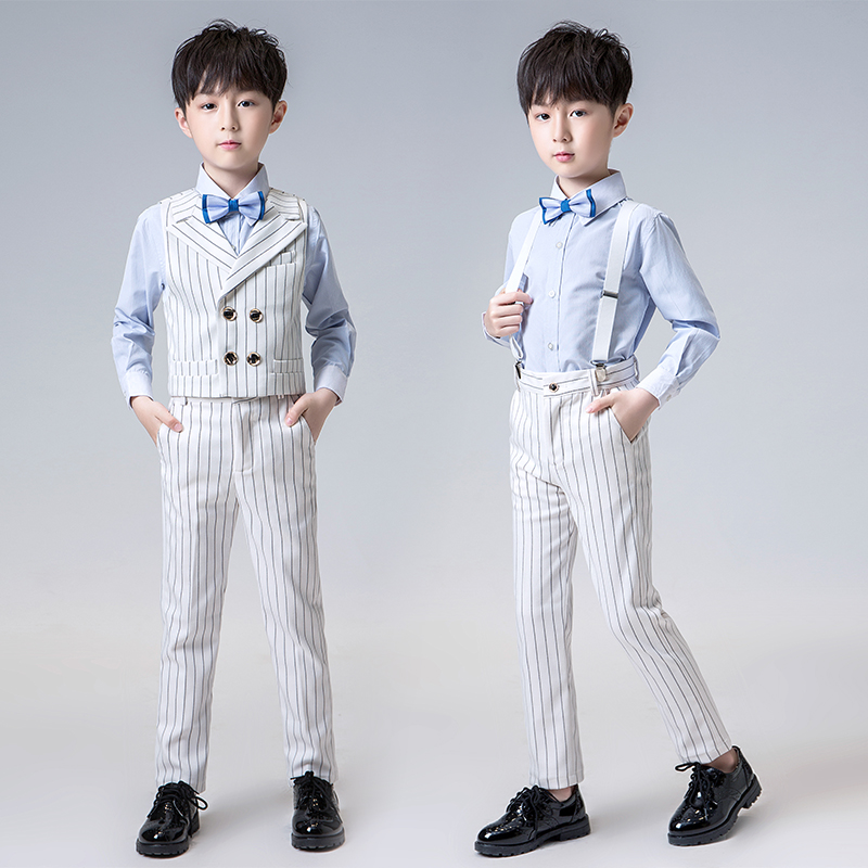 男童主持人小礼服夏装钢琴演奏服装儿童西装夏季男孩比赛表演正装
