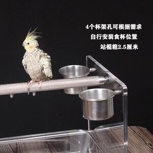 183小宠物鹦鹉站架新款中大型鹦鹉磨砂站杆架子亚克力架桌面站架