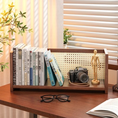 桌面置物架实木桌上书架办公室工位书桌台面多层立式小型收纳架子