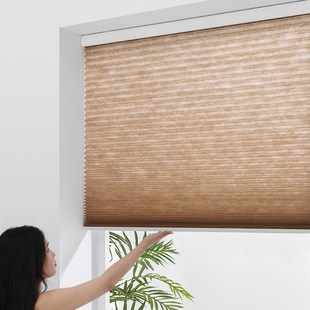 蜂窝帘遮阳隔热防晒帘书房卧室百叶窗帘 孔中孔38MM无绳蜂巢帘