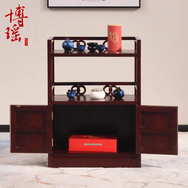 博瑶家具酸枝木多功能餐边柜储物柜茶水柜实木小型博古架斗柜仿古