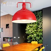 美式 loft复古工业风餐厅办公室理发店创意单头铁艺锅盖吊灯火锅店
