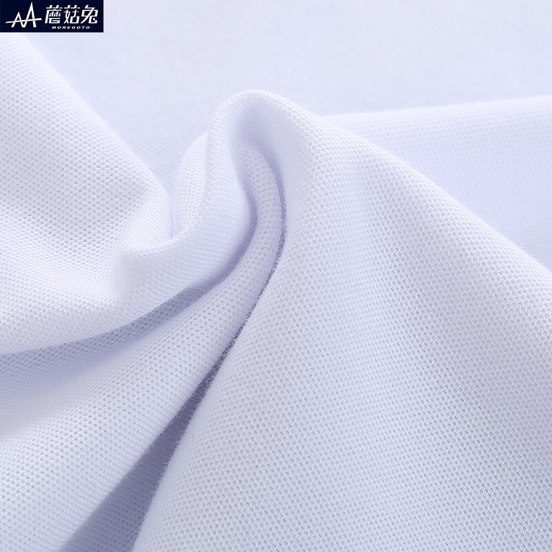 男童短袖t恤polo领夏季薄款中大童儿童白色短袖t恤学生班服胖男孩