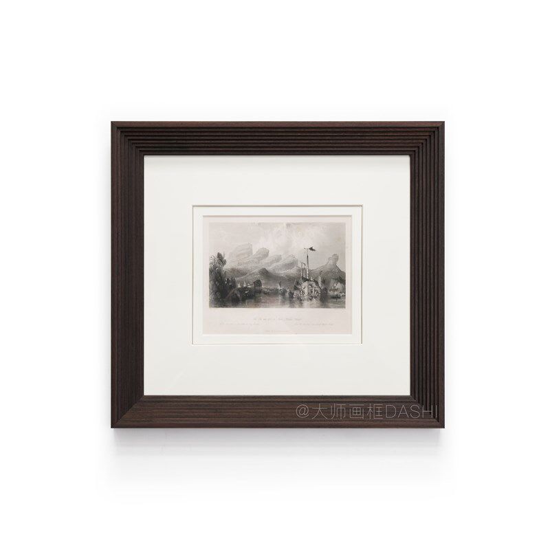 定制中式简约实木油画框外框画框装裱相框挂墙版画A4纸卡纸镜框架