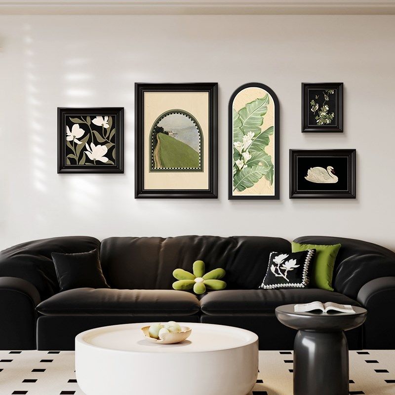 中古风客厅装饰画沙发背景墙挂画法式复古艺术组合壁画高级感餐厅,家居饰品,现代装饰画,淘宝优惠券,粉丝福利购,淘宝优惠卷