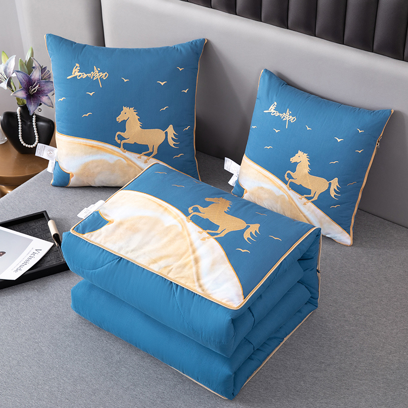 全棉!抱枕被子两用二合一夏季办公室车用午睡靠枕毯子枕头夏凉被