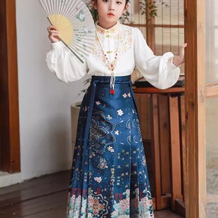 儿童马面裙套装古风女童明制改良唐装秋季中国风高端春款古装汉服