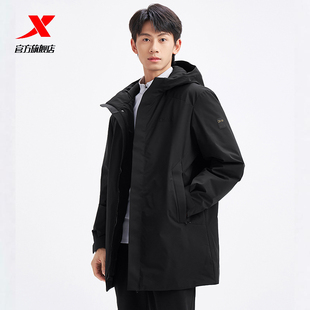 特步羽绒服男无缝中长款CHINA商务外套2025冬季新款975429640365