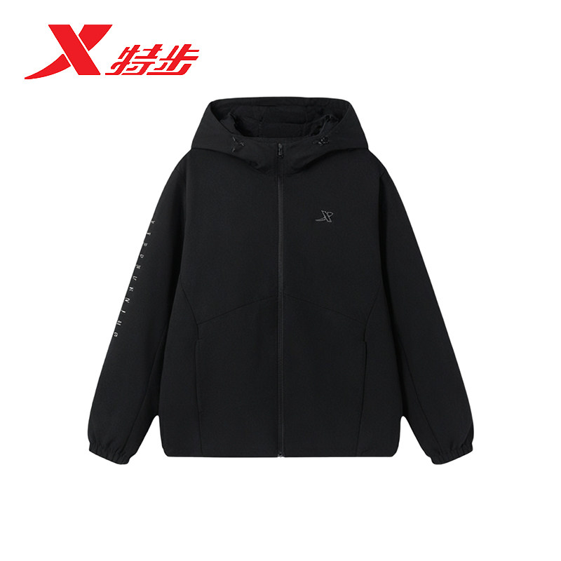 特步厚外套男三防防风耐磨保暖
