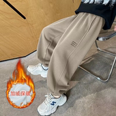 男童秋冬加绒裤 男孩卫裤 子一体宝宝绒冬儿童运动裤 中大童休闲长裤