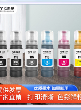早点遇见适用于爱普生EPSON 115墨水 L8160 L8180 M873T M973A3T 喷墨打印机墨水