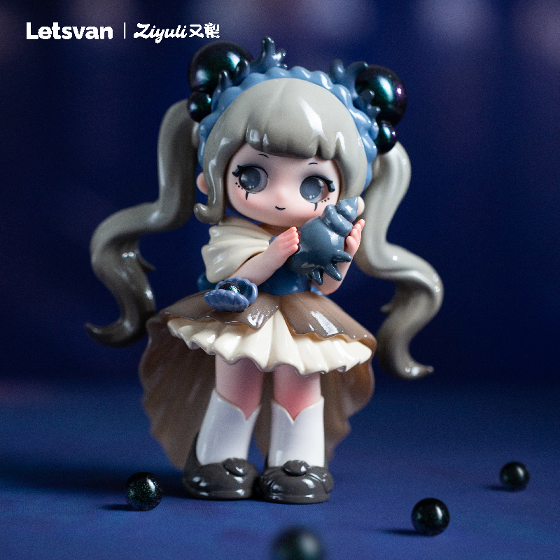 Letsvan又梨璀璨石刻黑珍珠月蚀吊卡摆件女孩创意礼物潮玩公仔