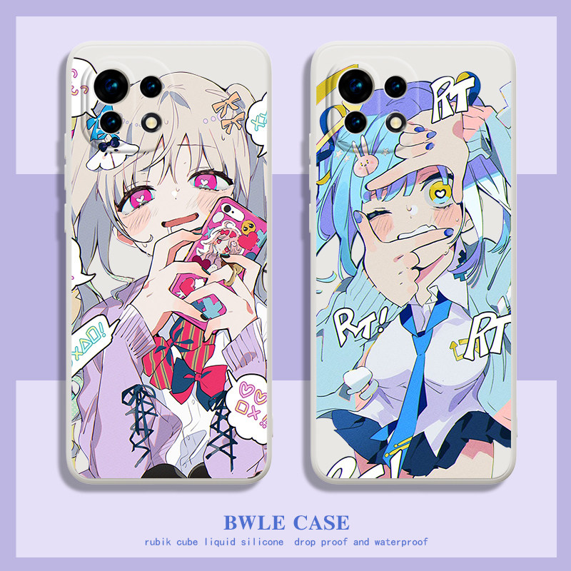 二次元mix4小米13pro红米k60至尊版k50手机壳11ultra少女12s卡通9a女