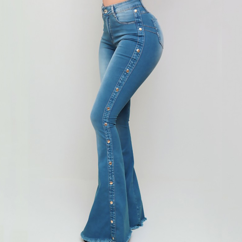 2022 Stretch Classic Ladies Denim Flared Pants经典牛仔喇叭裤