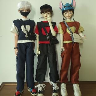 BJD4分 3分叔娃衣 镂空爱心马甲套装BJD娃娃挎包ob22ob24 P20娃衣