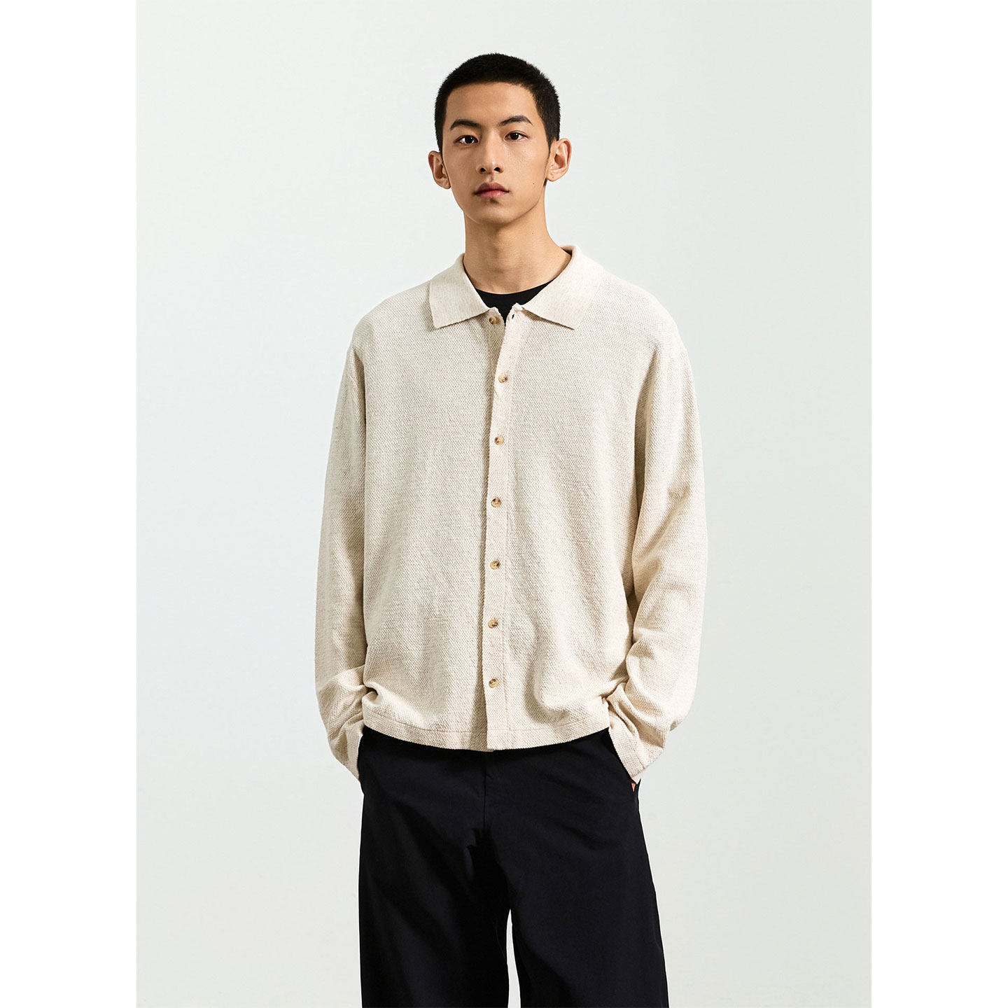 UTIMUS/自带松弛 复古polo翻领春季针织开衫外套男士2026新款毛衣