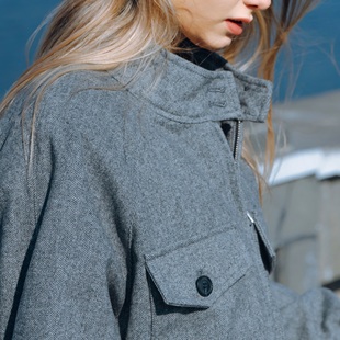 UTIMUS羊毛夹克520克重磅人字纹老钱上衣外套保暖秋冬绒面抗起球