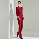 女个性 原创设计气质休闲正装 工作装 国风红色系带西装 面试西服套装