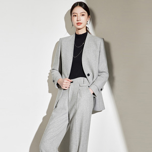 女神范百搭职业装 休闲职场西服套装 女高级灰慵懒修身 新款 2025秋季