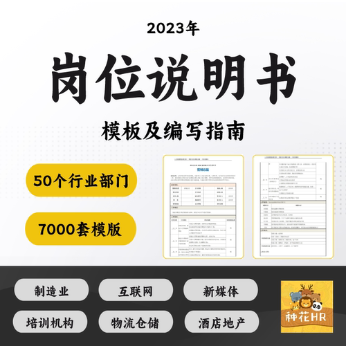 公司员工岗位职责说明书模板各行业员工职位说明书编写设计