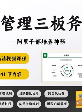 阿里管理三板斧视频课程教程干部培养团队管理目标过程资料