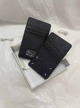 MARGIE11风格24ss马吉拉荔枝纹牛皮多卡位长款包MMM竖款印花卡包