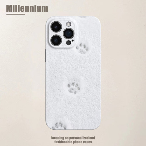 适用于iPhone17Promax雪毯中的萌爪印16pro手机壳15pro菲林iphoneair可爱12软壳11清新13pro高级感苹果14plus