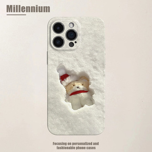 适用于iPhone17Promax沦陷啦圣诞小熊16pro手机壳15pro菲林iphoneair简约12软壳11可爱13pro高级感苹果14plus