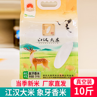 江汉大米随州象牙香米5kg湖北当季秋收新米长粒米10斤真空装大米