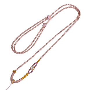 手工编织桃花结平安扣吊坠挂绳翡翠玉佩玉坠古法黄金编绳项链绳子