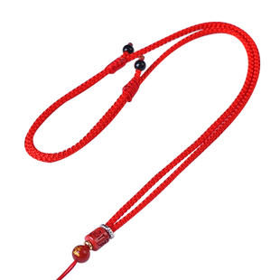 朱砂六字真言吊坠挂绳红绳挂脖挂件绳子男士女款十二生肖玉项链绳