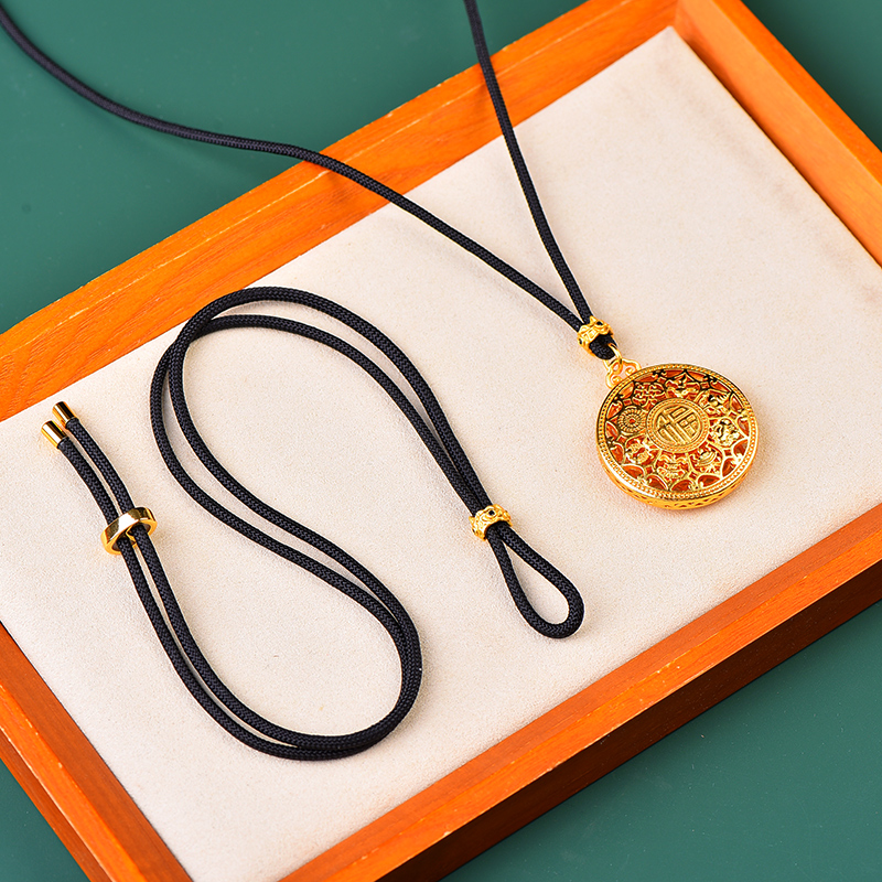 八宝罗盘编织绳高端项链绳配黄金