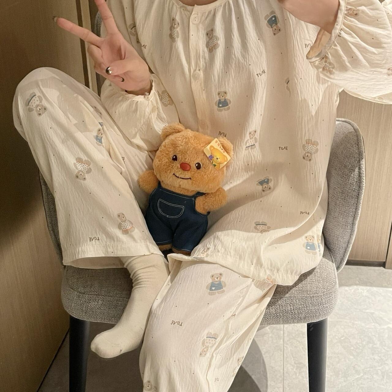 趣味卡通乐园睡衣春夏慵懒长袖