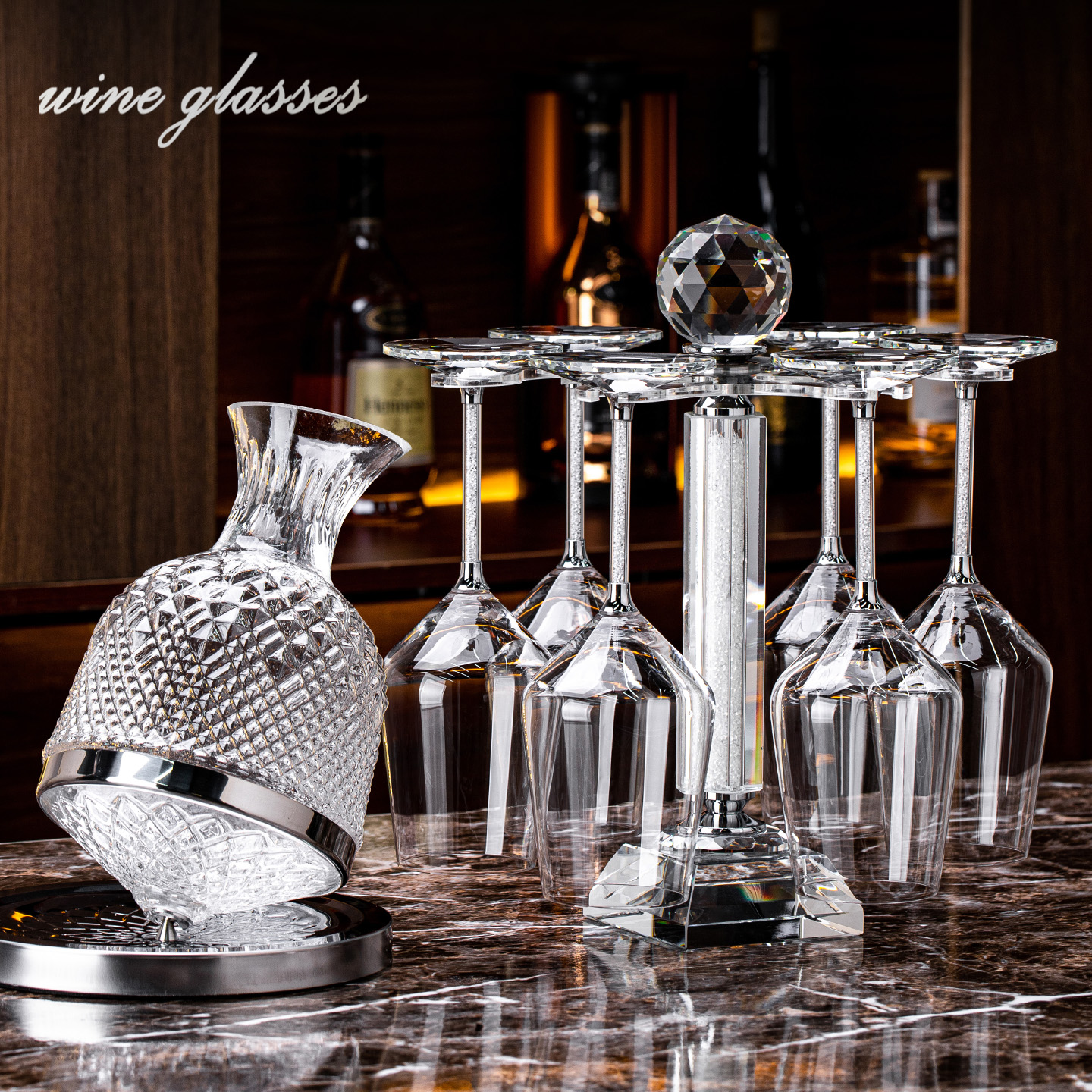 白钻水晶红酒杯套装轻奢高档家用高颜值葡萄酒醒酒器高级感高脚杯
