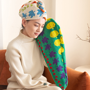蔬菜纯棉干发帽女超强吸水速干新款洗头擦头毛巾成人包头巾浴帽