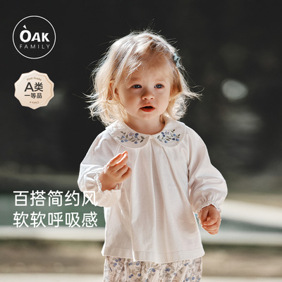 OakFamily小女孩泡泡袖上衣