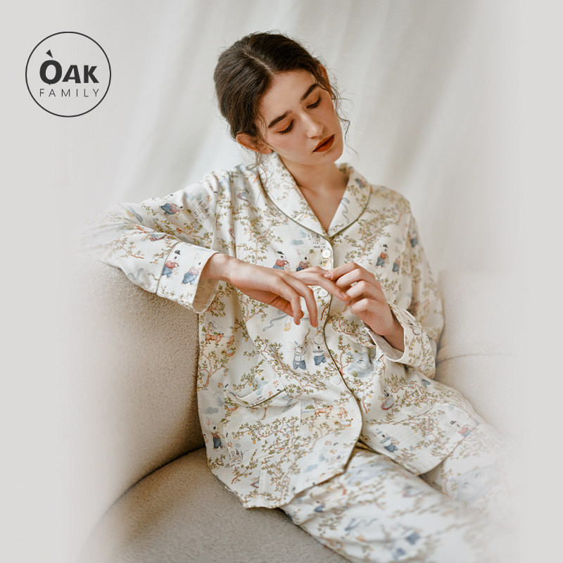 Oak Family女士家居服套装春秋薄款竹棉纱布产后孕妇月子服睡衣,童装/婴儿装/亲子装,家居服套装,淘宝优惠券,粉丝福利购,淘宝优惠卷