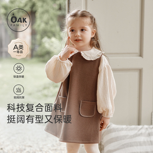 口袋女连衣裙宝宝裙子甜美公主裙 背心裙无袖 Oak Family儿童冬装