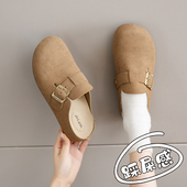 一脚蹬懒人单鞋 春秋勃肯拖鞋 女士2026新款 外穿软底半拖博肯0128n