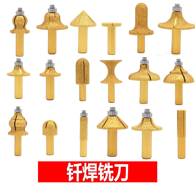 包邮钎焊金刚石直刀大理石材石英石拼缝刀修边刀铣刀台面接缝刀头