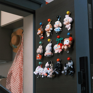 盲盒收纳展示架上墙陶瓷多巴胺磁吸扣强力磁吸挂钩入户门强力承重