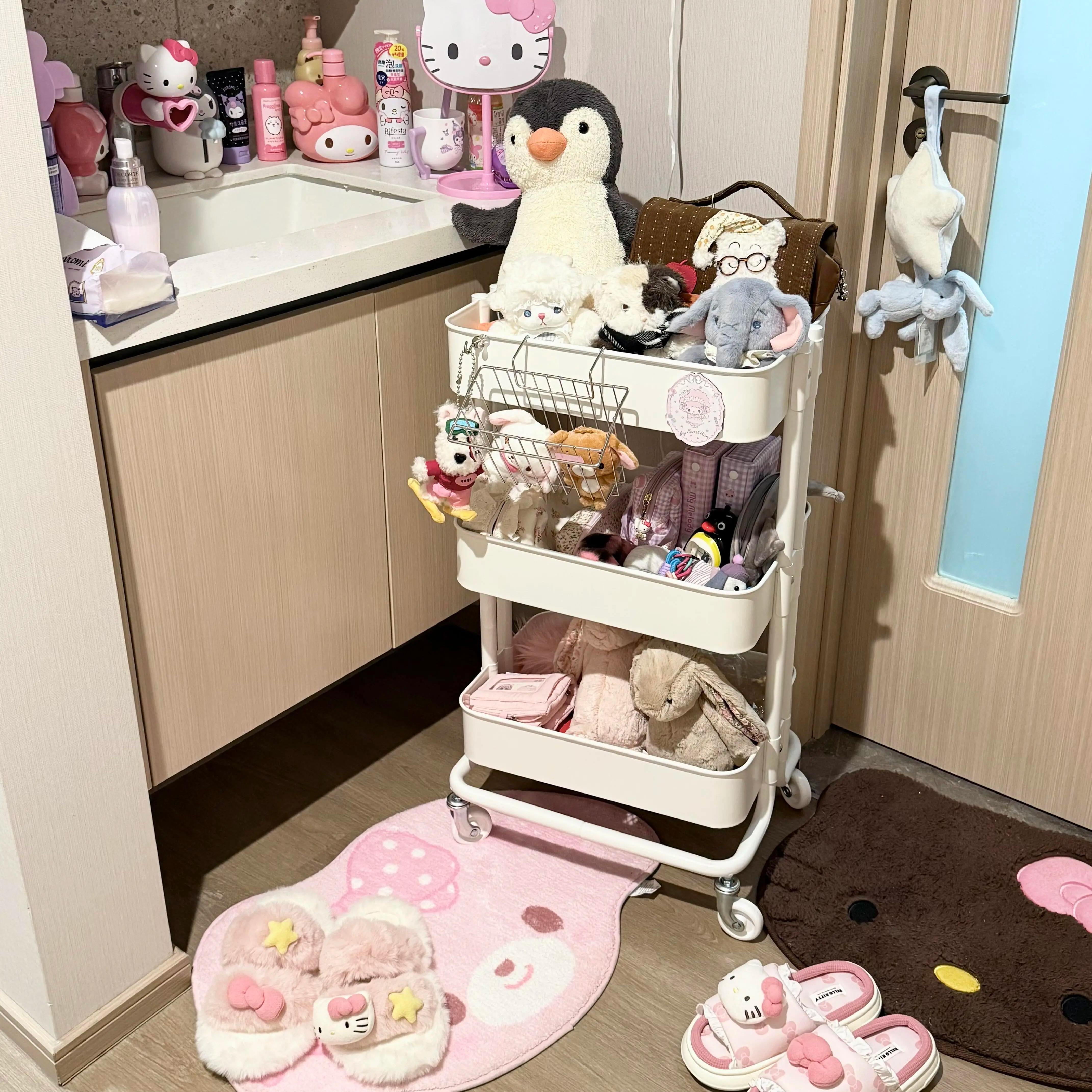 【居家好物】化妆品推车收纳置物架移动落地多层零食储物客厅卧室